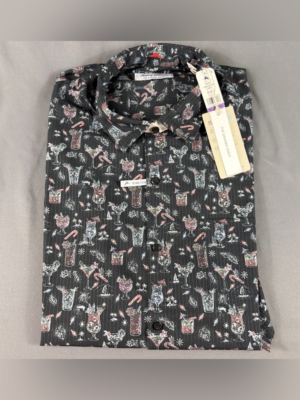 Tommy Bahama Shirt Coastal Boozy Print 2XLB Night Cap Polyester MSRP $138